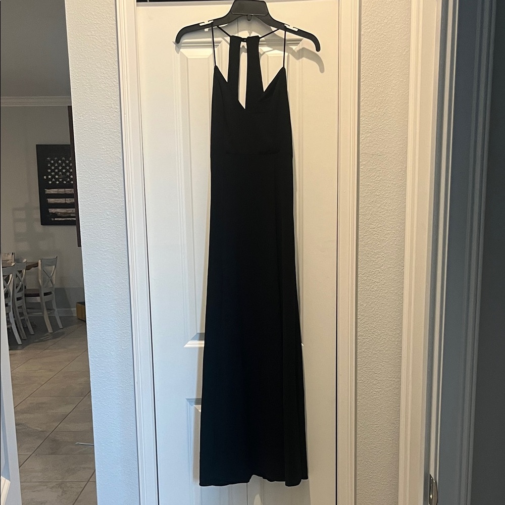 Hello Molly Elegant Black Halter Maxi Dress